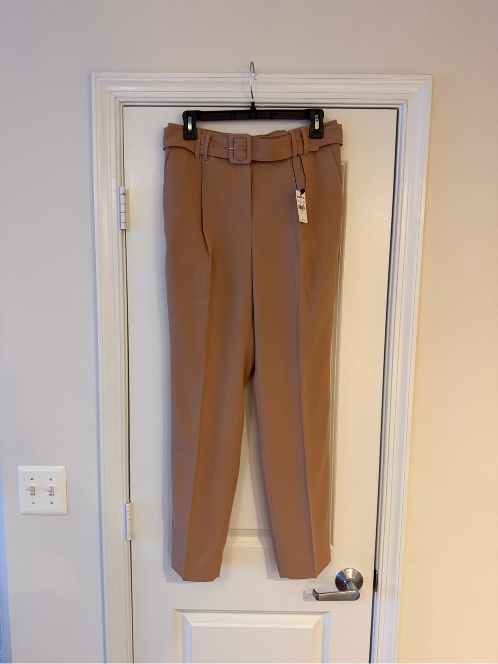 Express Tailored High-Waist Dress Pants — Tan